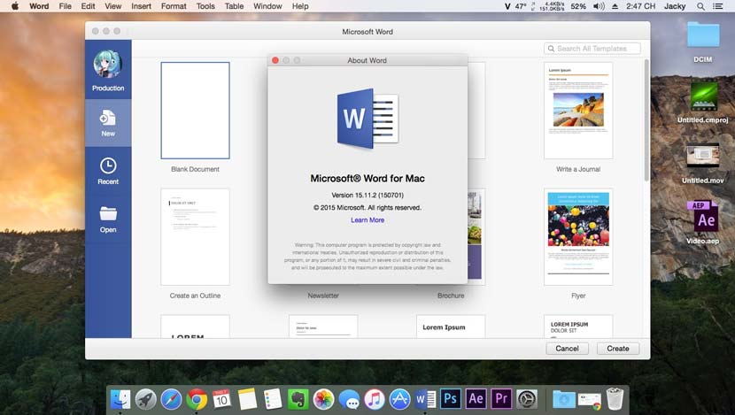 all my microsoft products work on my mac except for word